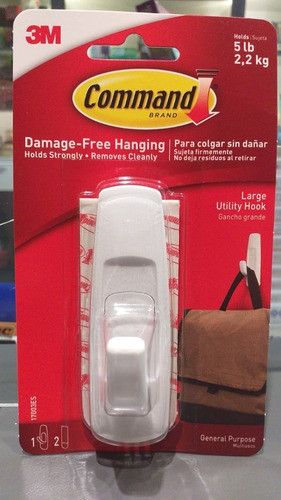 Percha Adhesiva 3m X Unidad Hasta 2.2 Kg Blanca Removible 1