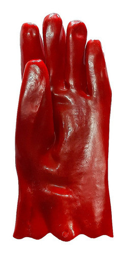 Guante Pvc Rojo Trabajo Industria Acido Quimicos 30 Cm T10 1