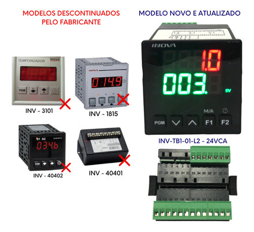 Controlador Temperatura Para Amassadeiras Inv-tb1-01-l2 24v 1