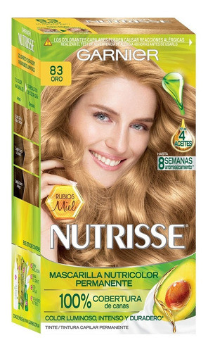 Kit De Tintura Permanente Nutrisse Clásico 83 Oro 0