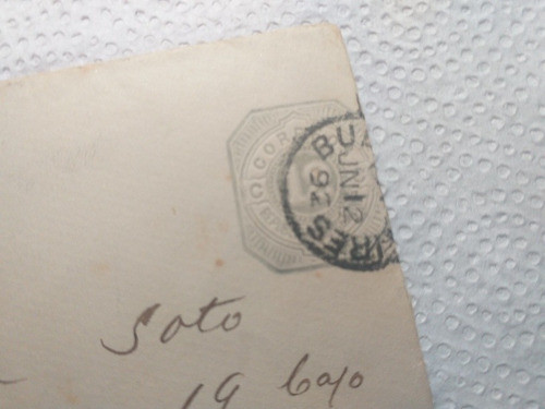 Argentina Entero Postal 1892 Bs. As. A Madrid 12 Cent 1