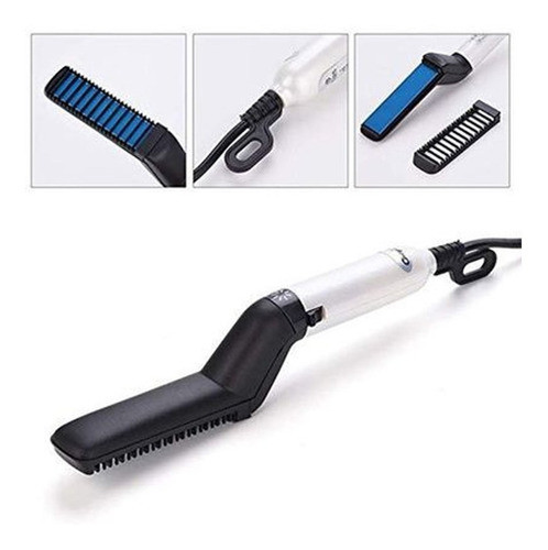 Chapinha Modela Cabelo Barba Prancha Pente Escova Ceramica 0