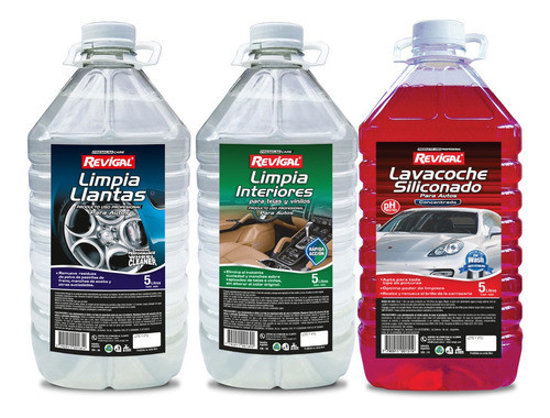Shampoo Rojo Limpia Interiores Limpia Llantas Revigal 0
