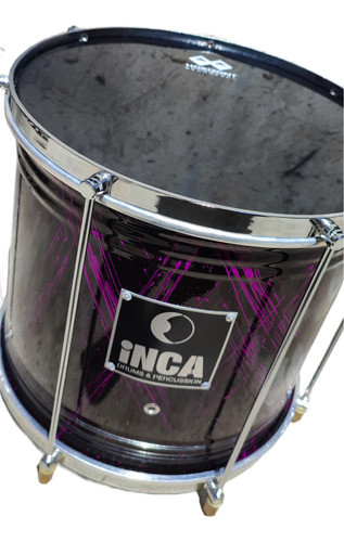 Repique 12 X 7 Inca Percusion Cromado 30cm Negro Y Violeta 1