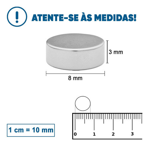 Imã De Neodímio 8mm X 3mm 20peças Super Forte 1