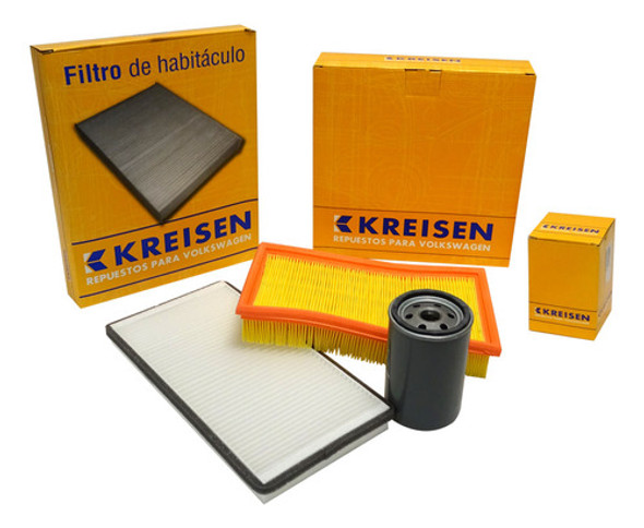 Kit De Filtros Aire Aceite Y Habitaculo Para Vw Gol Iii 0