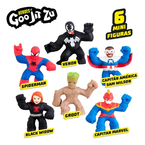 Muñeco Heroes De Goo Jit Zu Mini Figuras X 6 Marvel Original 1