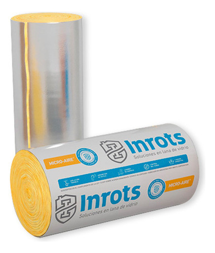 Aislante Lana De Vidrio Inrots Homeglass 50 Mm X 20 M2 Techo 0