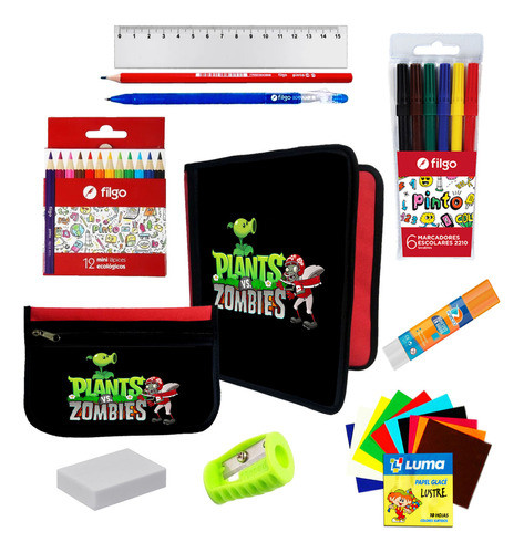 Oferton Carpeta + Cartu + Utiles Plantas Vs Zombies #153 0