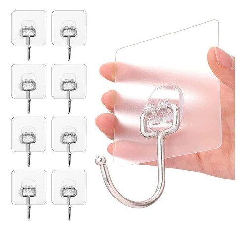 Ganchos Autoadhesivos 10 Transparentes Ultrafuertes Max 20kg 0