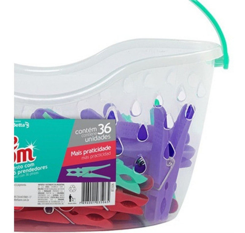 Cesto Plástico De Predendores Para Roupas Bettanin Noviça 0