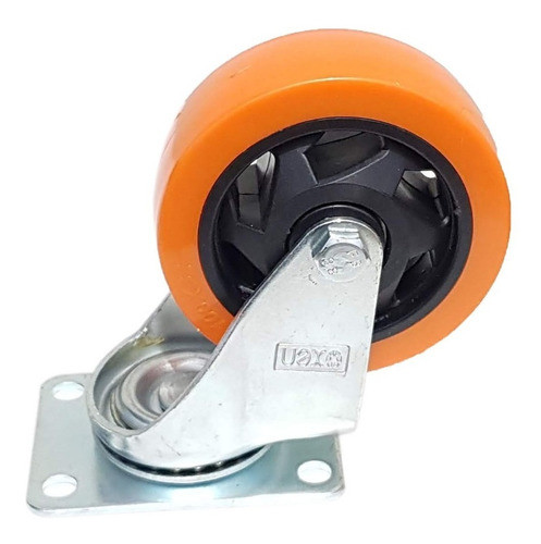Rueda Giratoria Poliuretano 100mm Sin Freno Capacidad 130kg 0