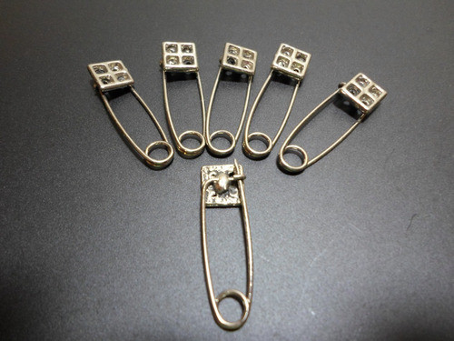 Alfinete De Segurança Tipo Broche Aço Conf. Fotos(6pçs) 0