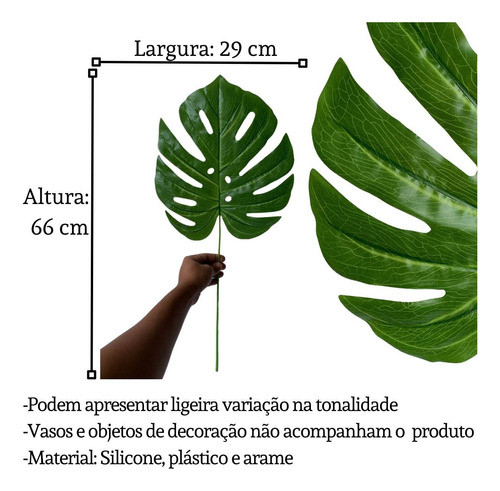 Kit 15 Plantas Artificiais Costela De Adão Super Realista 1
