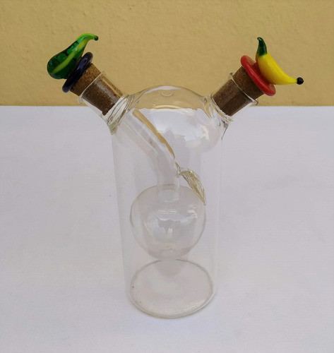 Aceitera Vinagrera Cristal Integrada. Usada Impecable 0