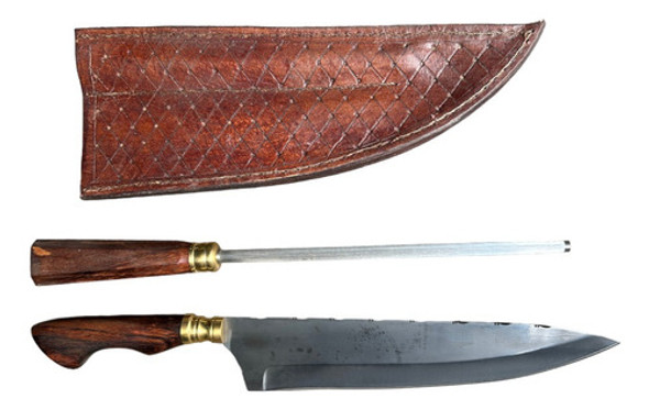 Kit 2 Peças Faca Chef + Chaira Com Bainha Cod366 1