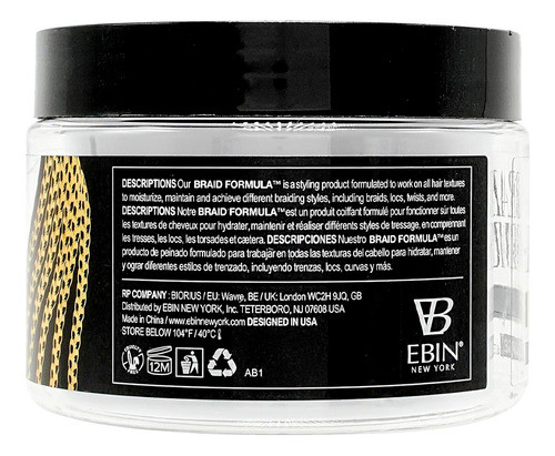 Gel Condicionador Ebin Braid Fórmula 180ml Super Hold 1