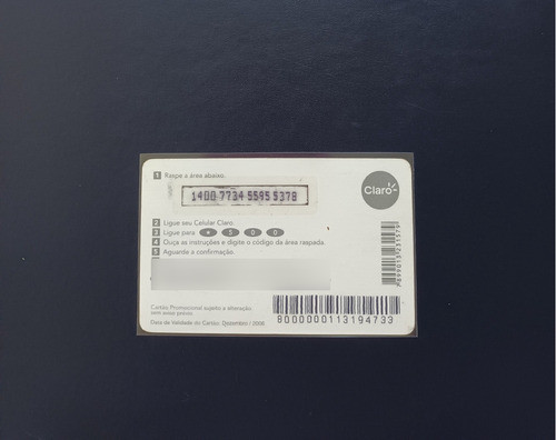 Cartão Telefônico Claro Pré-pago Time Futebol Santos Bandeir 1