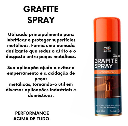12 Grafite Spray Lubrificante Seco Orbi 300ml 1