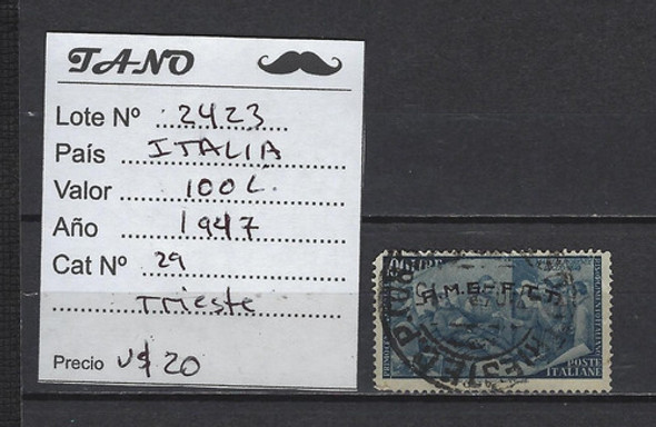 Lote2423 Italia (trieste) 100 Liras Año 1947 Cat# 29 1