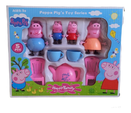 Muñecos Familia Pepa Pig Modelo Con Su Juego De Te 1