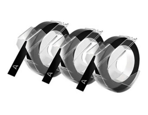 Kit Com 3 Fitas Vinilicas Rotulador Manual Dymo 9mm X 3m 1