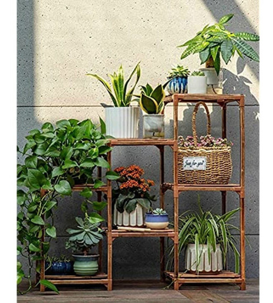 Soportes De Plantas Para Plantas De Interior, Estante De Mad 0