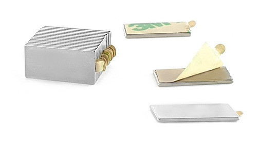 Ímã Neodímio 20x10x1 Mm N35 Adesivado 10 Unidades 0