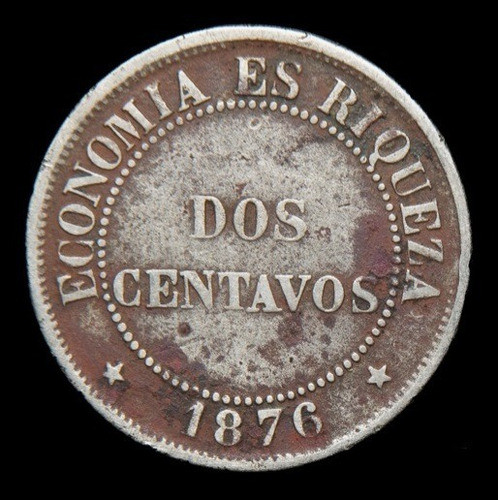 Chile 2 Centavos 1876 Bueno Km 147 Muy Escasa 0