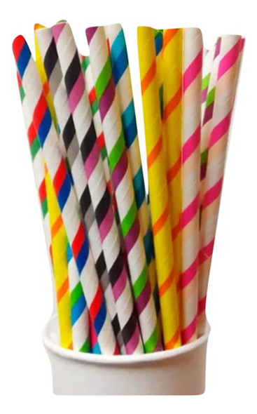 Kit 250 Canudos Papel Coloridos Com Estampa - Kit 01 0