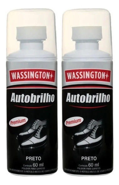 Kit 2 Polidor De Sapato Líquido Wassington Preto 60ml 0