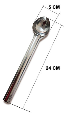 Conj 2 Colher De Sorvete Concha Boleador Alumínio Cabo Longo 1