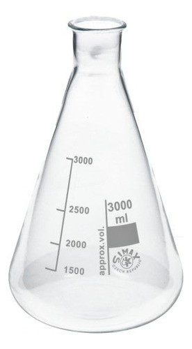 Erlenmeyer 3000ml Graduado De Vidrio Boro 3.3 *inlabs* 0
