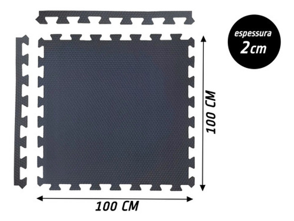 Kit 6 Tapetes Eva Tatame 1,00x1,00m 20mm (2cm) - 6,0m² 1