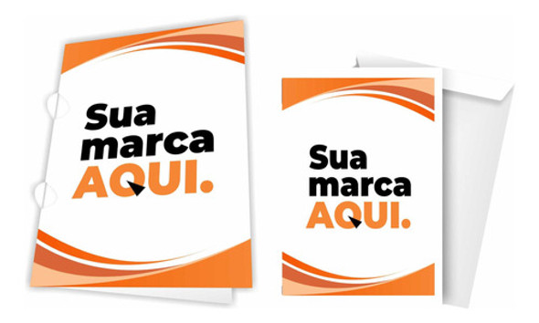 Kit 20 Pastas Personalizada Com Bolso + 50 Envelopes A4 Arte 1