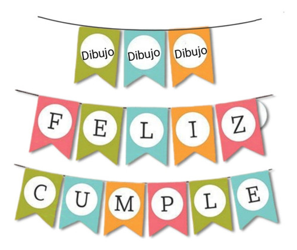 Banderín Feliz Cumple Animales De Granja 1