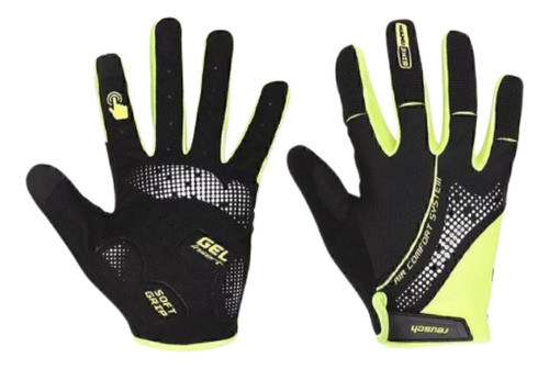 Guante Ciclismo Touch Reusch Bici Negro/amarillo Rac102 Cuo 0