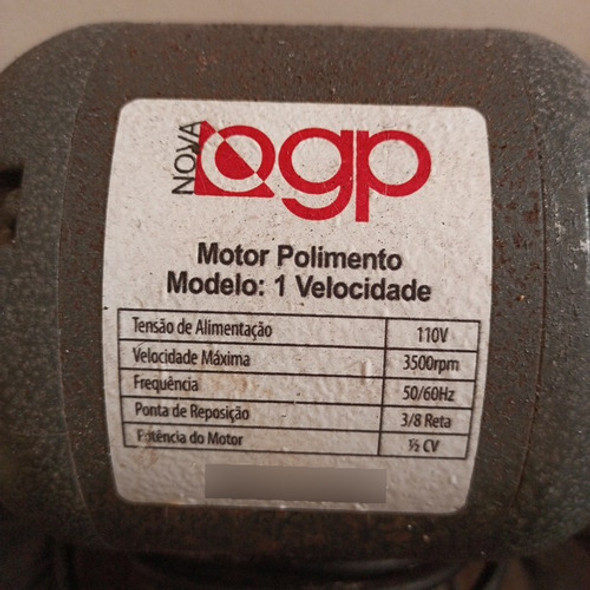 Motor De Polimento Nova Ogp 3500 Rpm, 1/2 Cv E 1 Velocidade 1