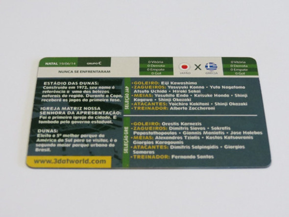 Cards 3d Copa 2014 Natal Jogo Japão X Grécia 1 Cards 3d Copa 2014 Natal Jogo Japão X Grécia 1