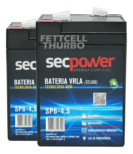 2 Bateria 3-fm-4 6v4.0ah/20hr Carro Elétrico Mercedes Brink+ 0