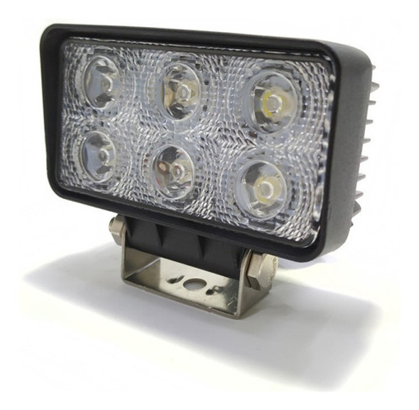 Kit X2 Faro Auxiliar 6 Led 18w 110mm X 60mm 4x4 Auto 0