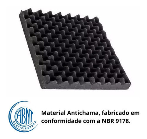 Kit 20 Placas Esp. Acústica Ondulada Antichamas 50x50cm 20mm 1