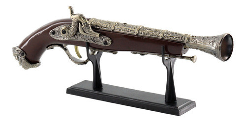 Arma Decorativa Mosquete Com Cabo Em Madeira + Suporte 0