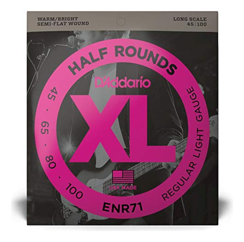D Addario Enr71 Mitad Ronda Bajo De 5 Cuerdas, Luz Regular, 0
