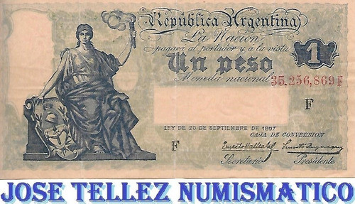 Bottero 1565 $ 1 Caja De Conversion Serie F Mb- Palermo 0