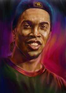 Lámina 45 X 30 Cm. - Idolos Del Futbol - Ronaldinho - Brasil 0