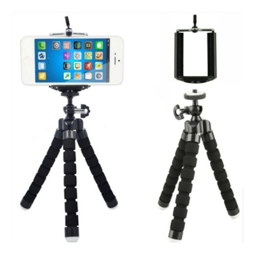 Kit 5 Tripé Flexivel Esponja 16cm Câmera Celular Smartphone 1