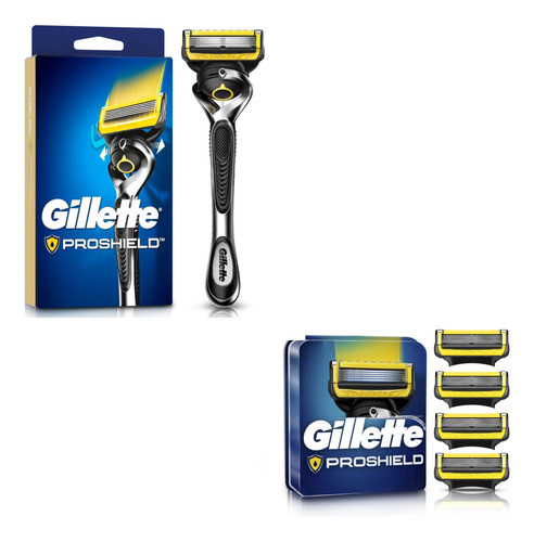 Gillette Proshield Combo Maquina De Afeitar + 4 Cartuchos 0
