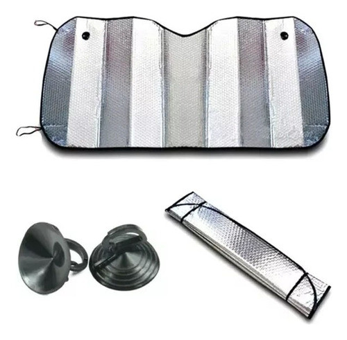 Cortina Parasol Metalizada Parabrisas Cromado Grande Plegabl 0