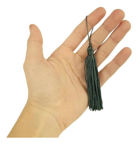 Pingente De Seda Tassel Franja Verde Musgo - C/20 Un - Nybc 0